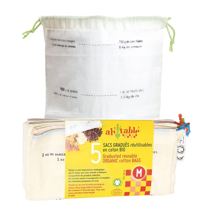 SACS Coton 20x30 Gradués Taille M