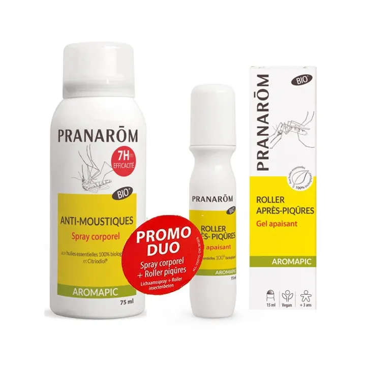 AROMAPIC Duo Spray Corporel Anti-Moustiques et Roller Après Piqûres