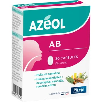 Pileje Azéol AB huile de cameline et huiles essentielles 30 capsules