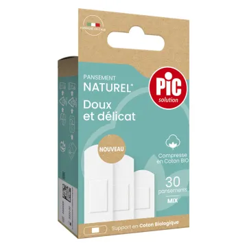 Pic Solution 30 Pansements Naturels en Coton Bio Mix 
