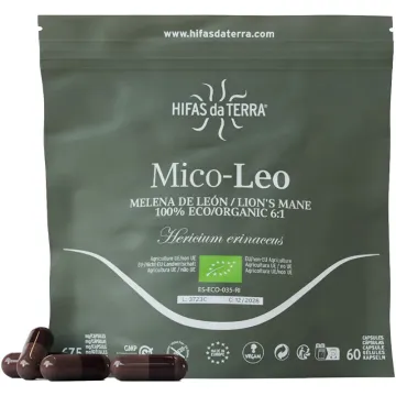 Hifas da Terra Mico-Leo Hericium Erinaceus Bio 70 Gélules