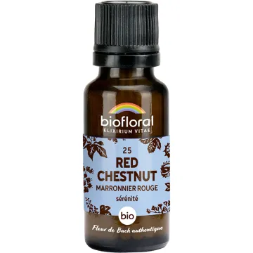 Fleur de Bach n°25 Red Chestnut bio en granules sans alcool 19,5 g – Biofloral