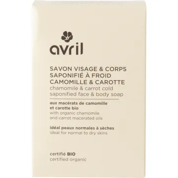 Avril Savon à Froid Visage & Corps Bio Camomille & Carotte 100 g