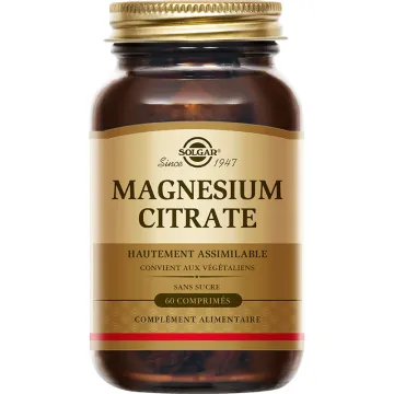 Solgar Magnésium citrate 60 comprimés