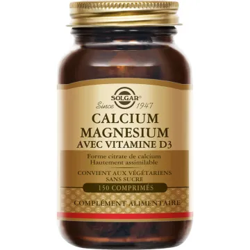 Solgar Calcium Magnésium avec Vitamine D 150 comprimés