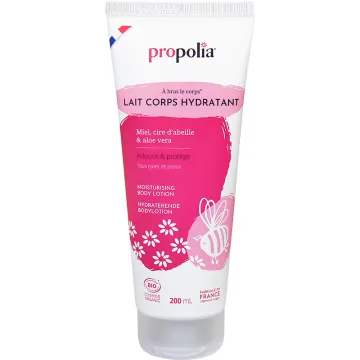 Propolia Lait Corps Hydratant Bio Miel Cire d'Abeille et Aloe Vera 200 ml