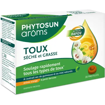 Pastilles toux sèche et grasse x20 – Phytosun Arôms