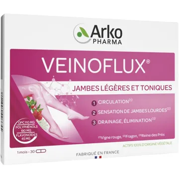 Arkopharma Veinoflux Jambes Légères et Toniques 30 gélules