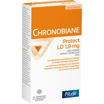 Pileje Chronobiane Protect LD Mélatonine 1,9 mg Mélisse Zinc - 45 Comprimés