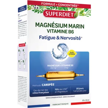 Superdiet Magnésium Marin et Vitamine B6 Fatigue & Système Nerveux 20 ampoules