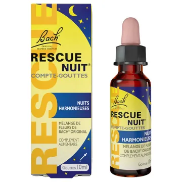 Rescue Nuit Fleurs de Bach Original - Flacon compte-gouttes 10 ml