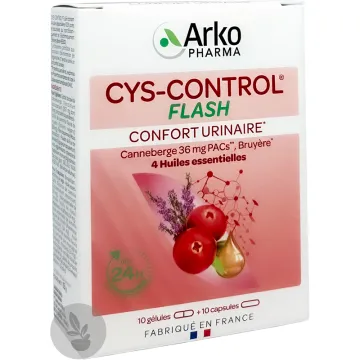 Arkopharma Cys-Control Flash Confort Urinaire 10 Gélules + 10 Capsules