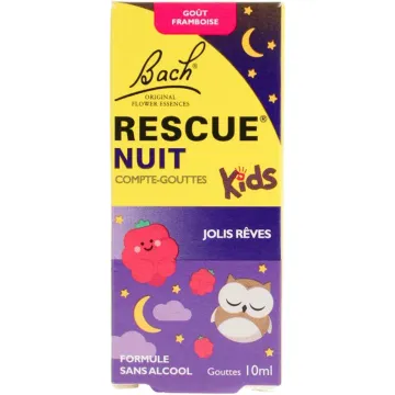 Rescue Kids Nuit Fleurs de Bach sans alcool - Framboise - 10 ml