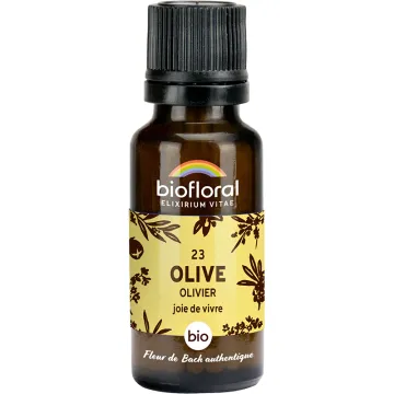 Fleur de Bach n°23 Olive bio en granules sans alcool 19,5 g – Biofloral
