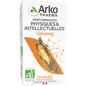Arkopharma Arkogélules Ginseng Tonus et Vitalité Bio 45 gélules