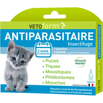 Vetoform Pipettes Insectifuges Chaton dès 8 Semaines x3
