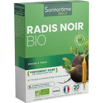 Santarome Radis Noir Bio – 20 ampoules de 10 ml