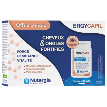  Ergycapil Nutergia Cheveux & Ongles Fortifiés 3x 90 gélules