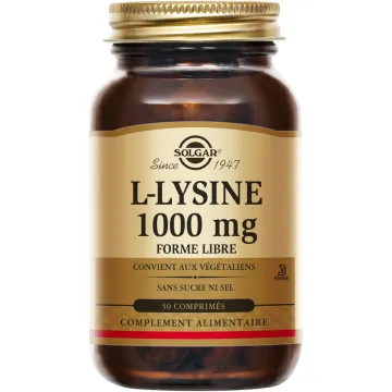 Solgar L-Lysine 1000 mg 50 comprimés
