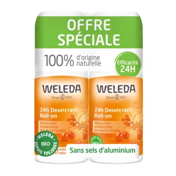 Weleda Déodorant Roll-On Argousier 24h Bio Lot de 2 x 50 ml