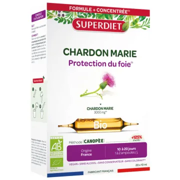 Superdiet Chardon Marie Bio Protéger le Foie 20 ampoules