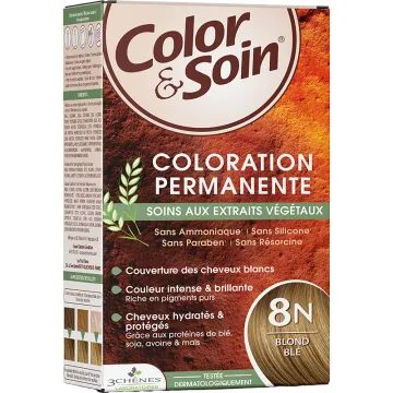 3 Chênes Color & Soin Coloration Permanente Cheveux Blonds 8N Blond Blé