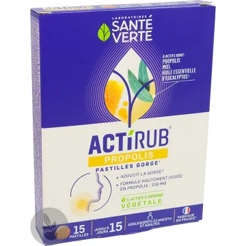 Actirub pastilles gorge propolis x15 – Santé Verte
