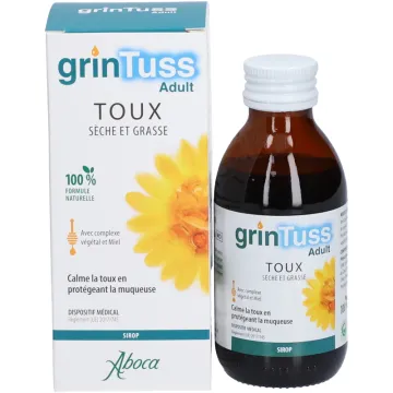 Aboca GrinTuss Adulte Sirop Toux Sèche et Grasse - Flacon 132 ml