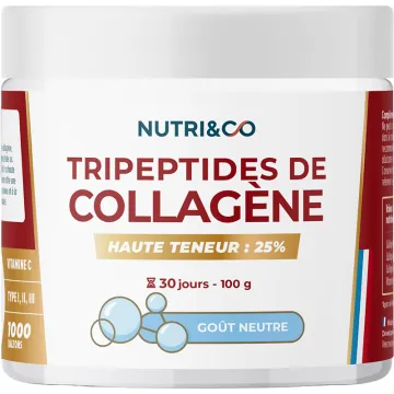 Nutri&Co Tripeptides de Collagène Premium 1000 Daltons Neutre 100 g