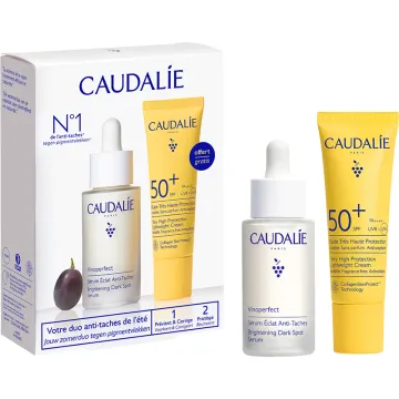 Caudalie Vinoperfect Coffret Sérum Éclat 30 ml + Vinosun SPF50+ 20 ml
