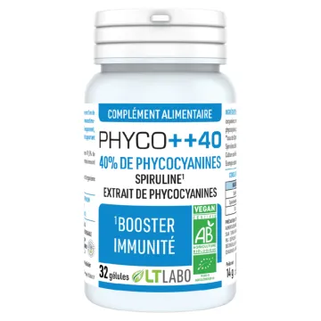 LT Labo Phyco++ 40 Bio Spiruline Phycocyanine 32 gélules