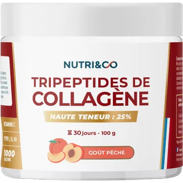 Nutri&Co Tripeptides de Collagène Premium 1000 Daltons Pêche 100 g