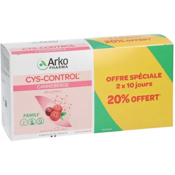 Arkopharma Cys-Control Confort Urinaire Lot de 2 x 20 Gélules