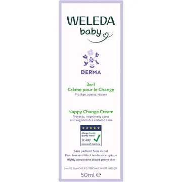Weleda Bébé Derma Crème pour le Change 3en1 50 ml