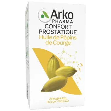 Arkogélules Huile de Pépins de Courge Confort Urinaire Masculin Bio 180 gélules