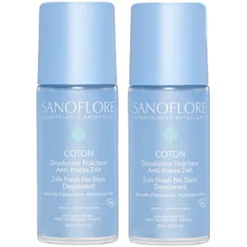Sanoflore Déodorant Roll-On 24h Coton Bio Lot de 2 x 50 ml