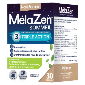 Nat & Form Melazen Sommeil 30 Gélules