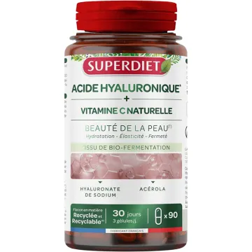 Superdiet Acide Hyaluronique Vitamine C 90 gélules