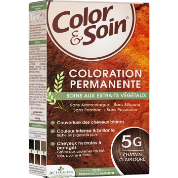 3 Chênes Color & Soin Coloration Permanente Cheveux Dorés 5G Châtain Clair Doré - Kit