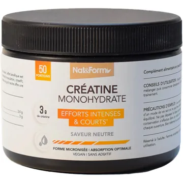 Nat & Form Créatine Monohydrate 50 Doses