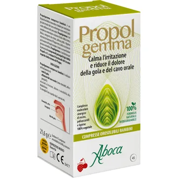 Aboca Propolgemma Pediatric Maux de Gorge Comprimés à Sucer - Boîte de 45