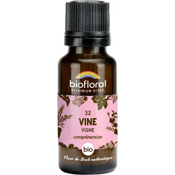 Fleur de Bach n°32 Vine bio en granules sans alcool 19,5 g – Biofloral