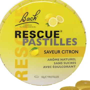 RESCUE Pastilles Arôme Naturels Sans Sucre Fleurs de Bach ORIGINAL Citron