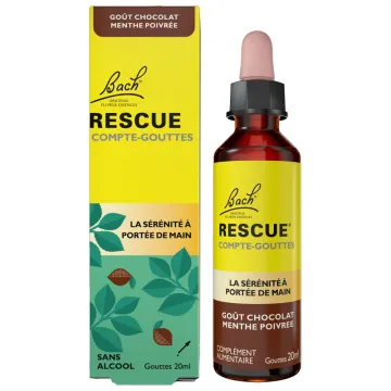 Rescue Compte-Gouttes Sans Alcool Fleurs de Bach Original - Chocolat 20 ml