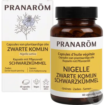 Pranarôm Capsules Huile Végétale de Nigelle Bio 60 capsules