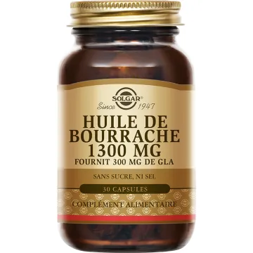 Solgar Huile de bourrache Super GLA 300 mg 30 capsules
