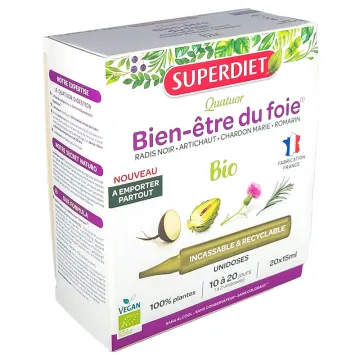 Superdiet Quatuor Bio Bien-être du foie 20 Unidoses