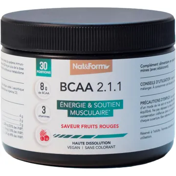 Nat & Form BCAA 2:1:1 Fruits Rouges - Pot de 20 Doses