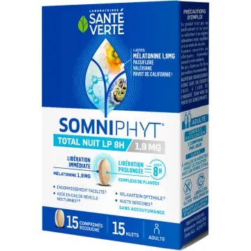 Somniphyt Total Nuit LP 1,9 mg 15 comprimés – Santé Verte