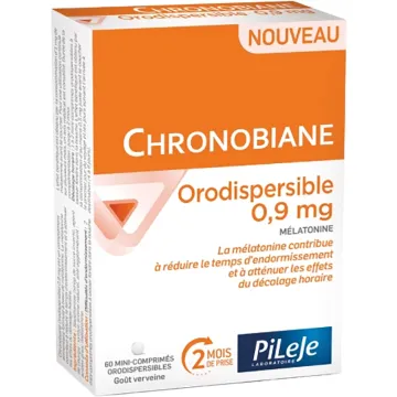 Pileje Chronobiane Orodispersible Mélatonine 0,9 mg - 60 Mini-Comprimés Verveine